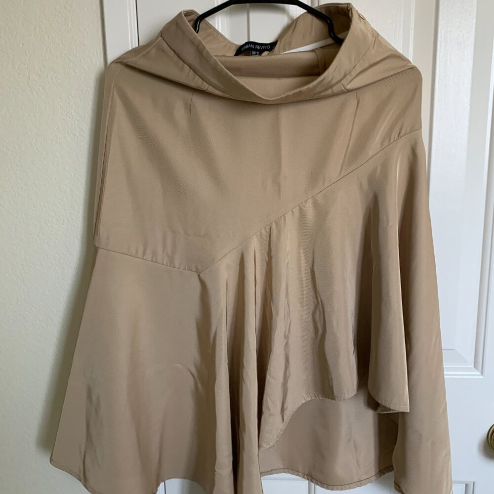 Urban Revivo Women Asym Ruffle Skirt, Tan, Size S